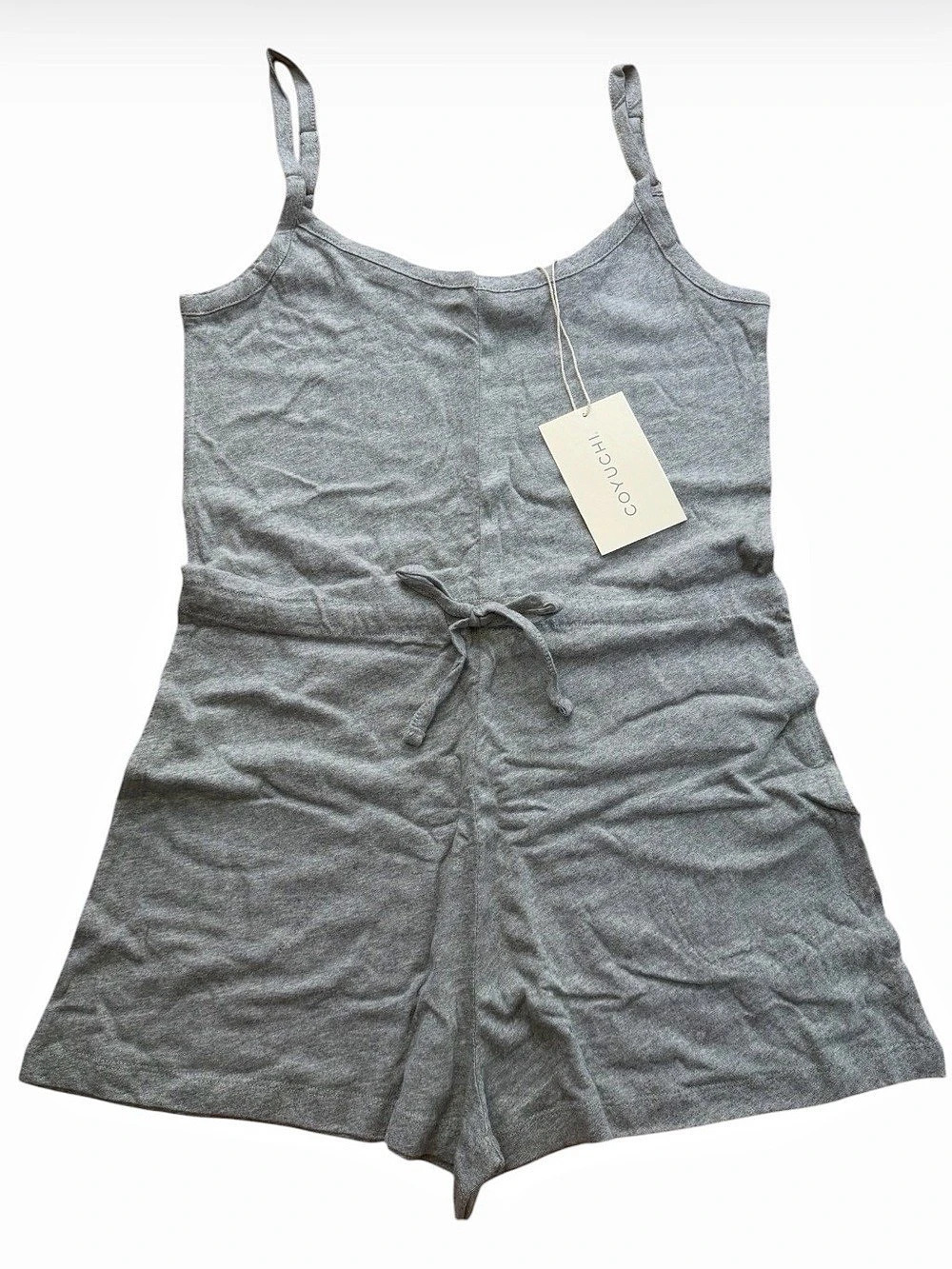 Coyuchi Womens Solstice Organic Short Romper Gray Heather XSmall NWT